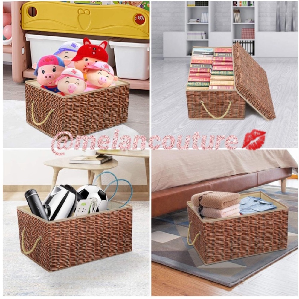 Storage Bins Fabric Printed Boxes Bamboo Style - Picture 6 of 6